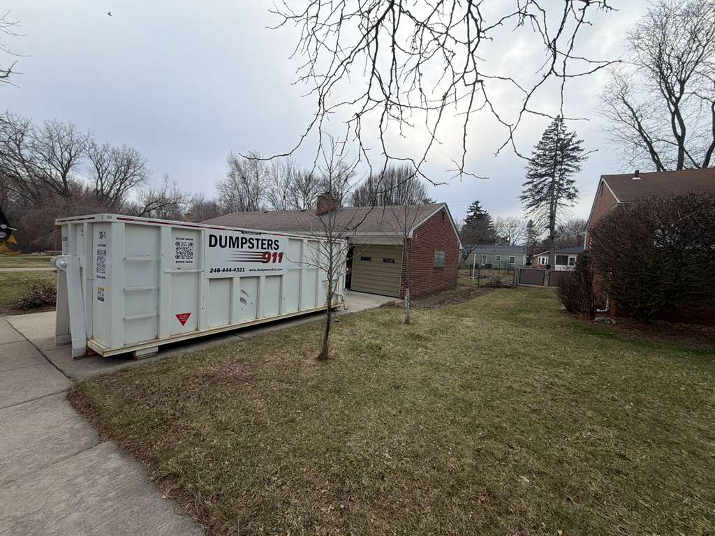 Dumpsters 911 Heavy Duty Red Dumpster On Site